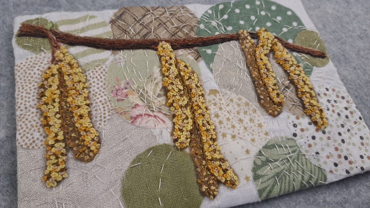 Close up of Catkins postcard